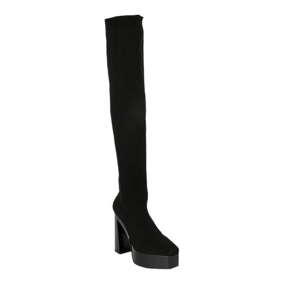Gianni Bini JARVIS Stretch Knit Over-the-Knee Platform Boots Black Size 6 NEW - Picture 4 of 13